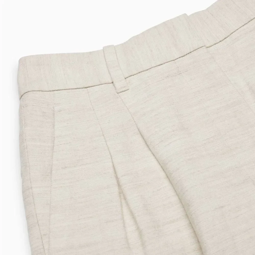 Aritzia Wilfred The Effortless Linen Cropped Pant in Natural Ecru